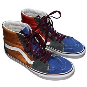 Vans Sk8-Hi Multicolor Patchwork High Top Sneakers — Men's 9 / Women's 10.5